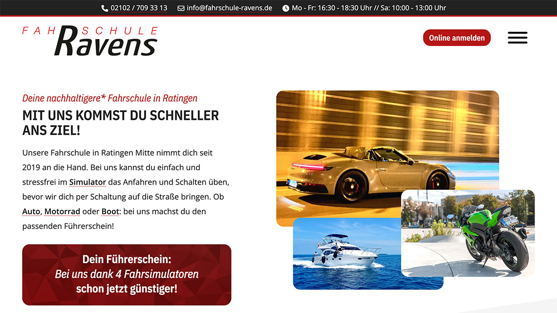 Screenshot der Startseite