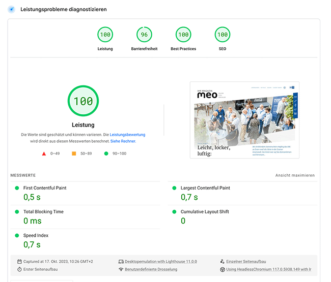 Google Page Speed Report