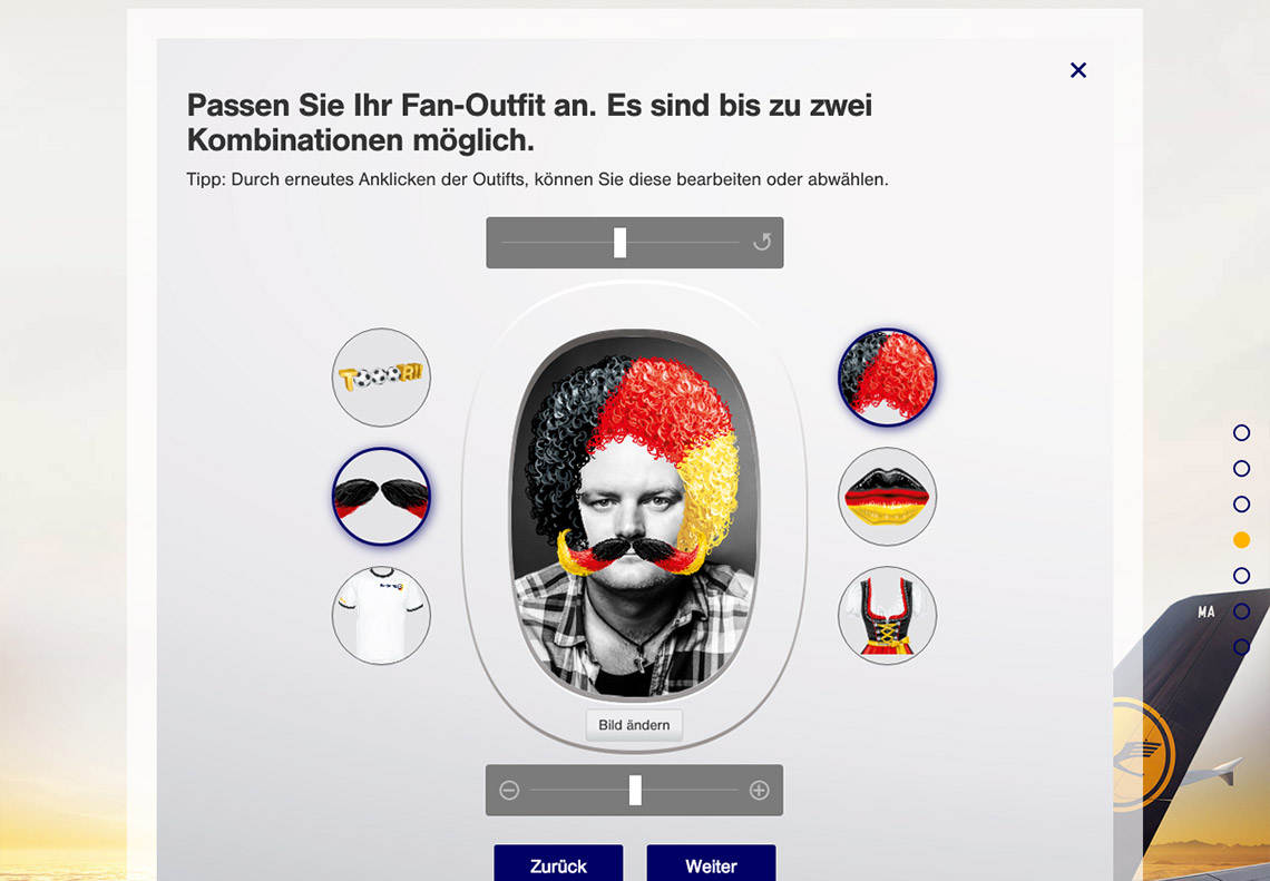 Fans konnten ihr eigenes Foto mit spassigen Elementen dekorieren