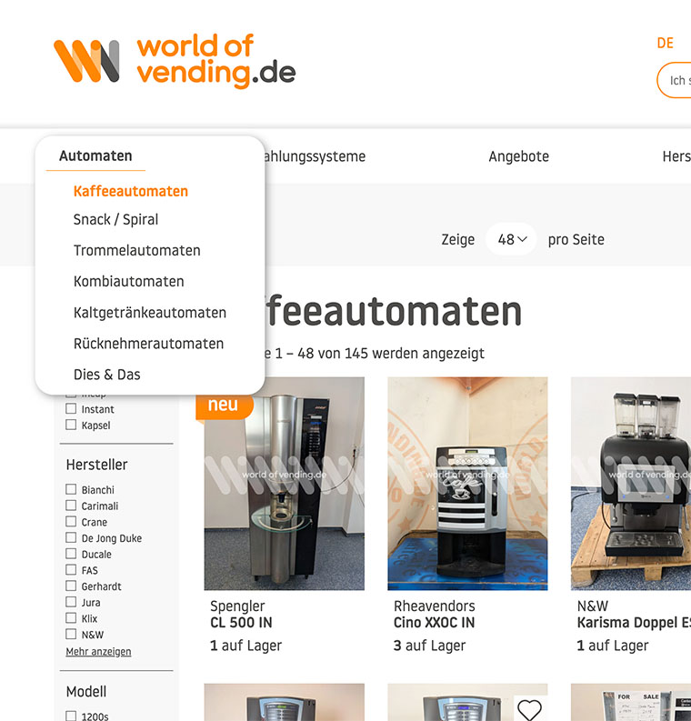 Screenshot zeigt das Submenu von 